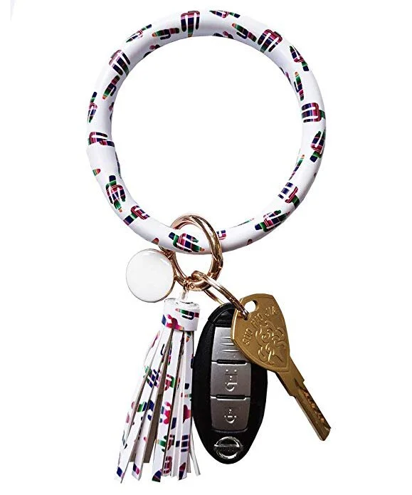 📡 Weixiltc Large Circle Key Ring Leather Tassel Bracelet Holder Keychain Keyring For Women G for $7.38