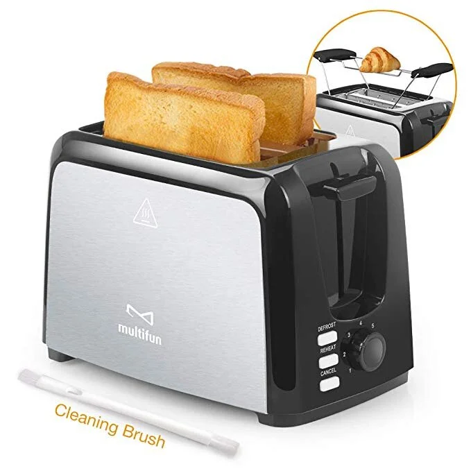 📡 2 Slice Toaster, Multifun Stainless Steel Toaster with Warm Rack, Removable Crumb Tray, 7 for $22.94 (24% off)
