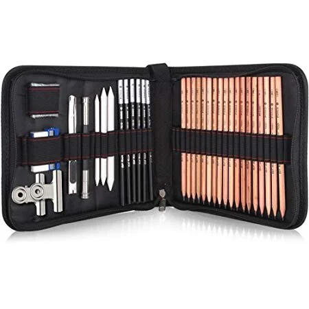📡 Drawing Pencils Art Set,35-Piece Professional Art Kit,Drawing and Sketch Kit with Pencils, for $16.14 (27% off)