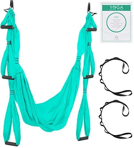 📡 UpCircleSeven Aerial Yoga Swing Set - Yoga Hammock/Sling Kit + Extension Straps &amp; eBook - for $35.81 - $39.24