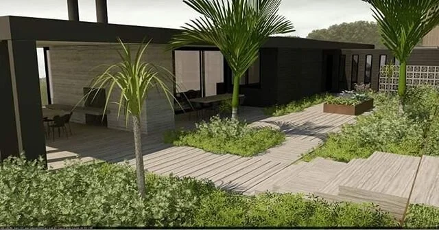 Check out this lush landscape design concept by @jared.lockhart, complete with corten planters, for a project we are starting in Langs Beach next month.