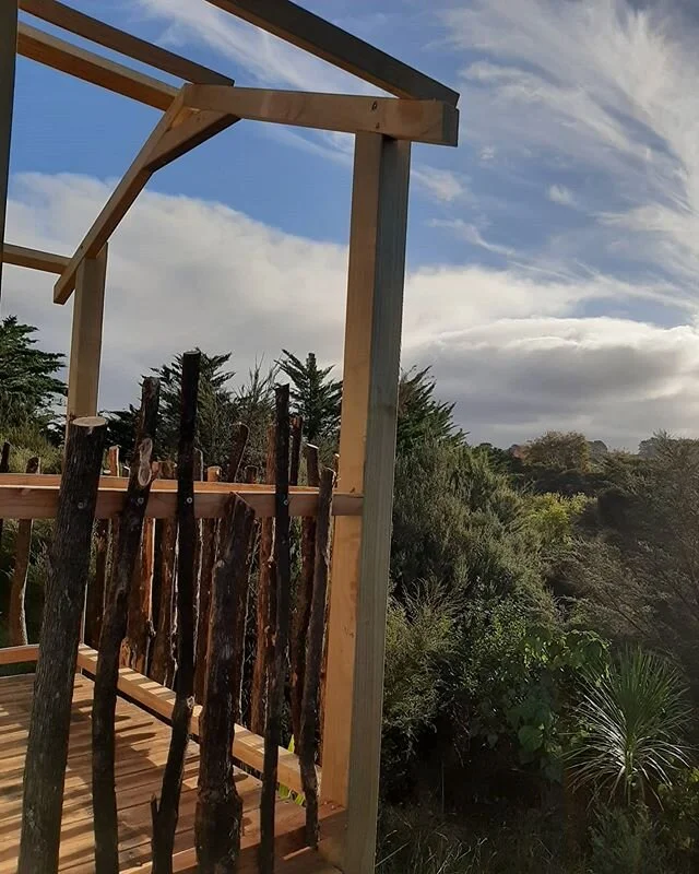 More from our Smith Construction at home series. Here's the deck of the kids playhouse Alice and her family are building with manuka balustrade and recycled kwila decking.