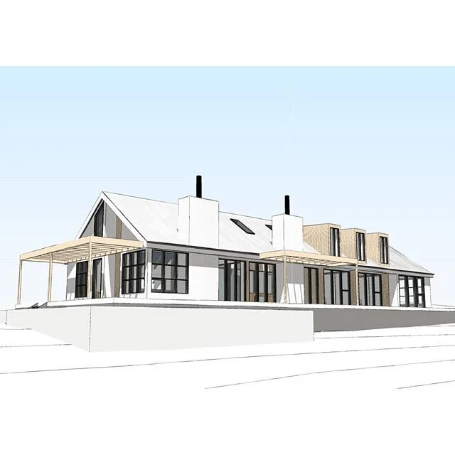 Renders of a project we've just started. The house designed by Cameron Aitken Architecture is a contemporary take on a French farmhouse.