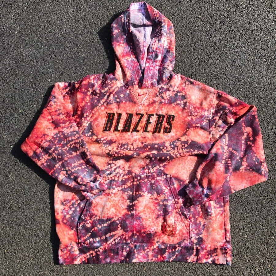 Upcycled Rip City Bleach + Pigment Dyed Hoodie