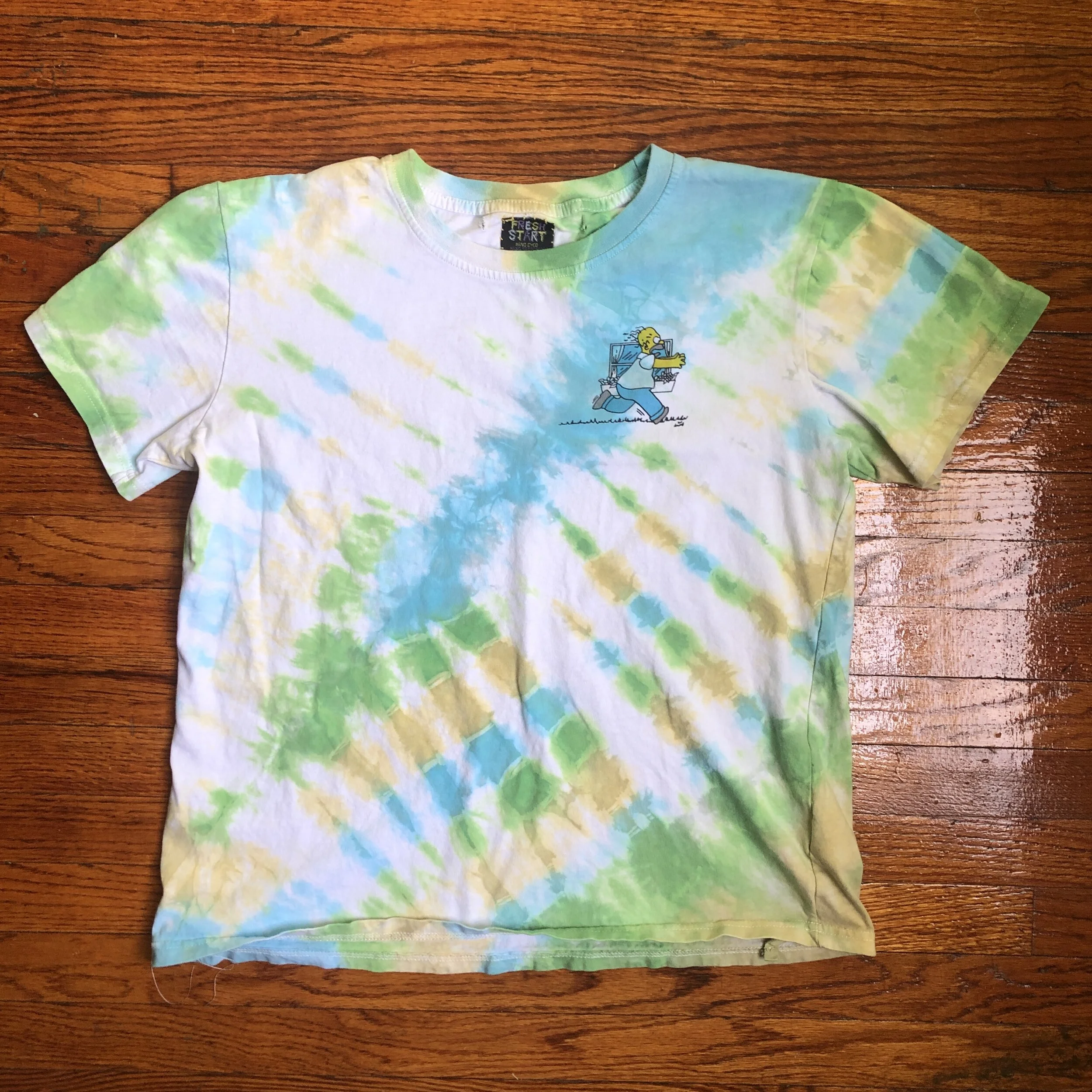 Upcycled Bootleg Simpsons x Off-White Dyed Tee