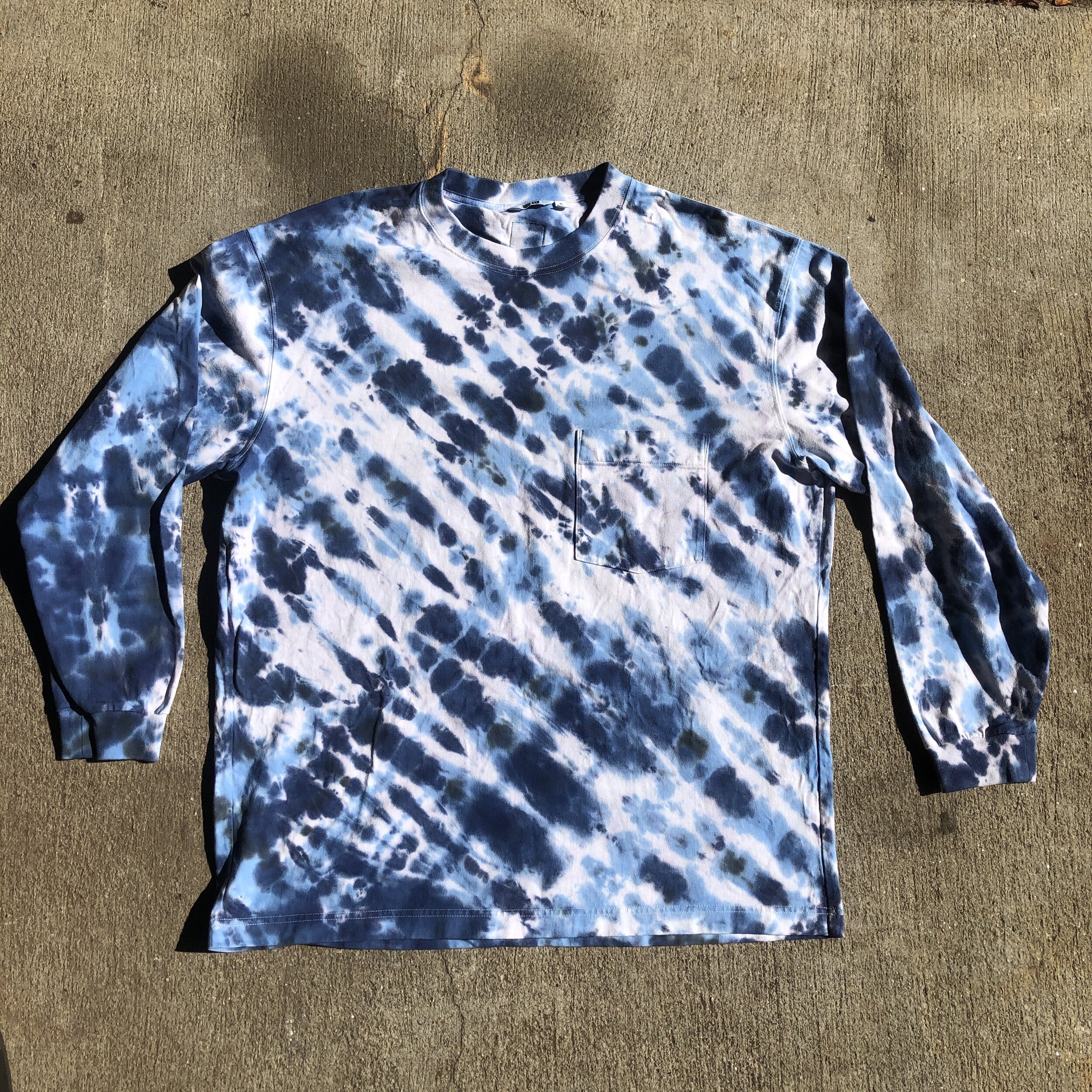 Upcycled Long Sleeve Pocket Dyed Tee
