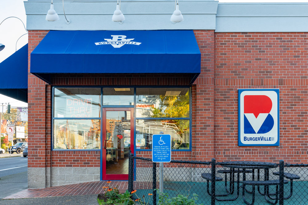 Burgerville Awnings with Logo