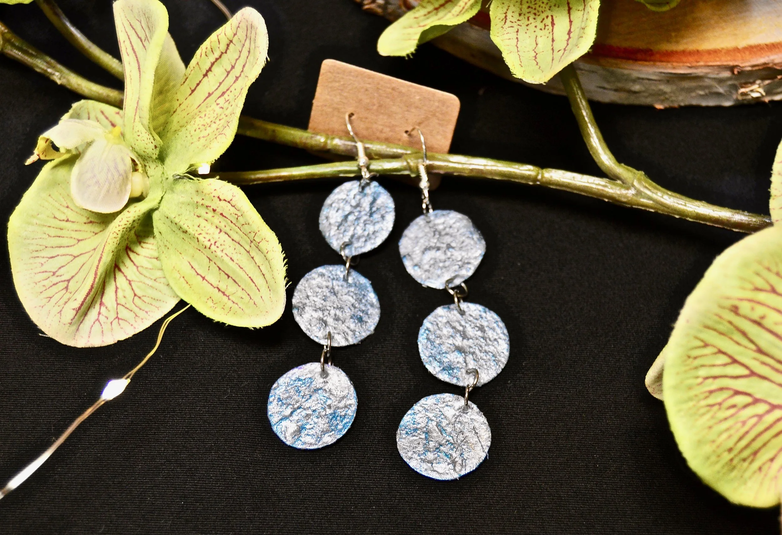 blue silver circle earrings, 3 circles.jpg