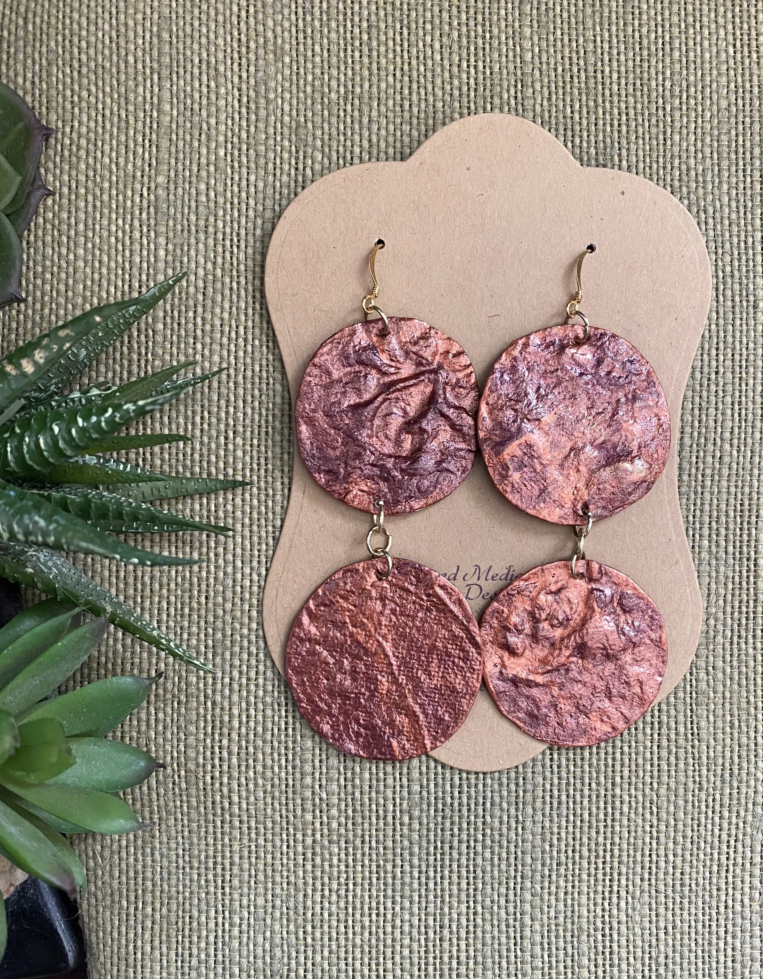 Copper Earring: Two Drop