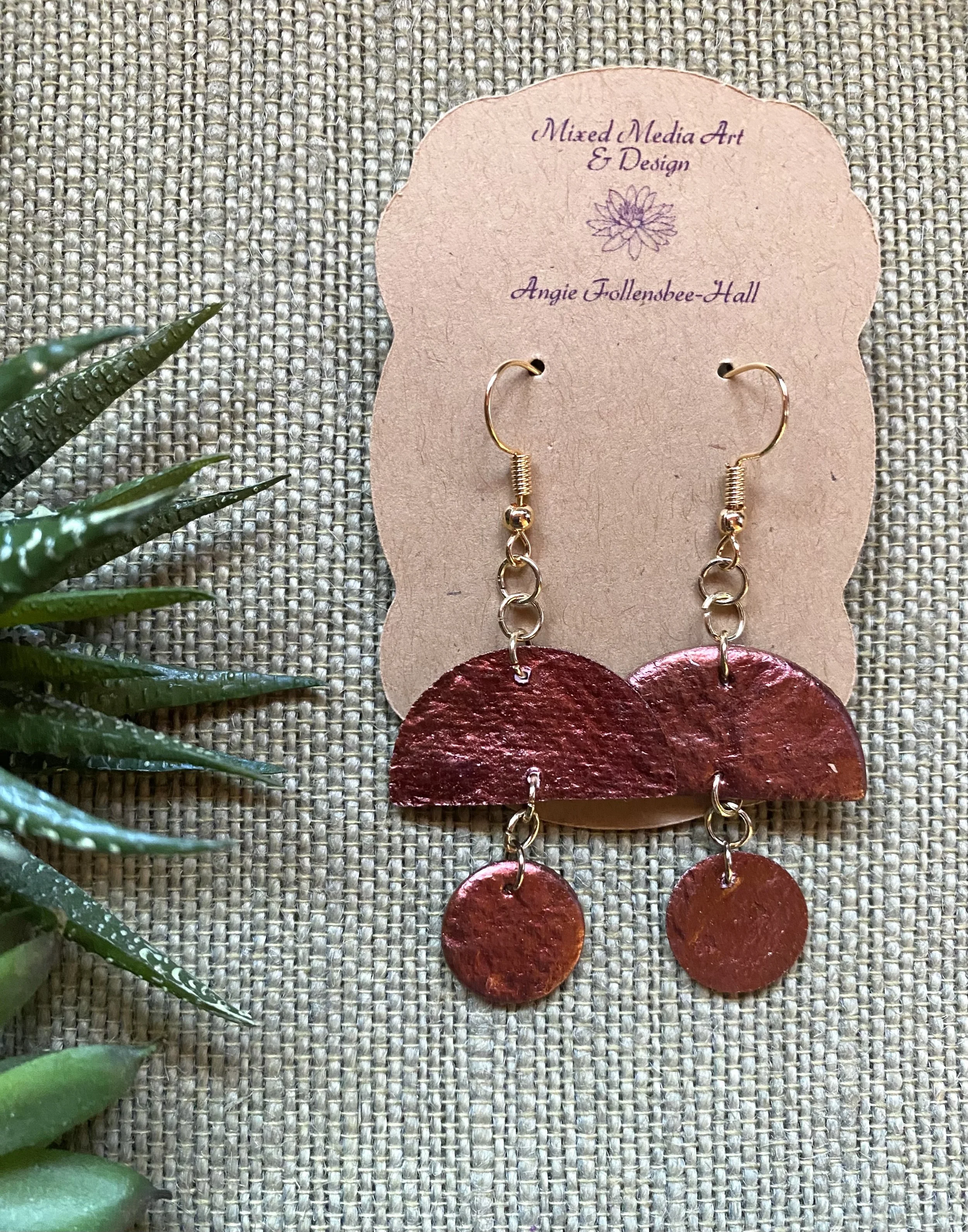 Copper Half Circle with Drop