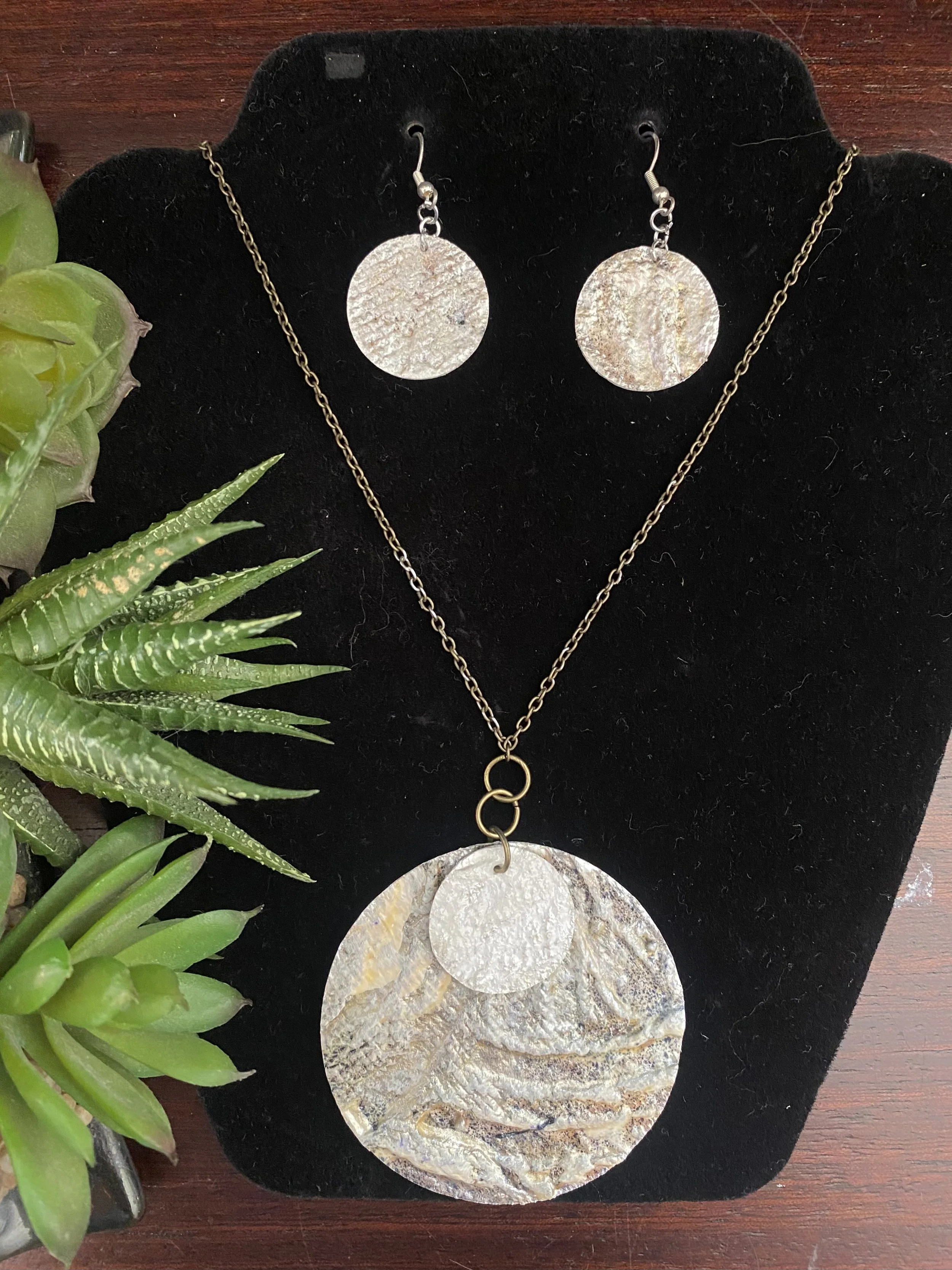 Earring and Necklace Set- Neutral Tones