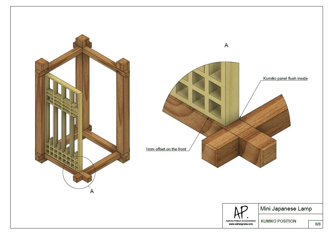 日本画ミニフレーム「 lampadaire」 Mini Japanese Lamp - Plans — Adrian Preda Woodworks