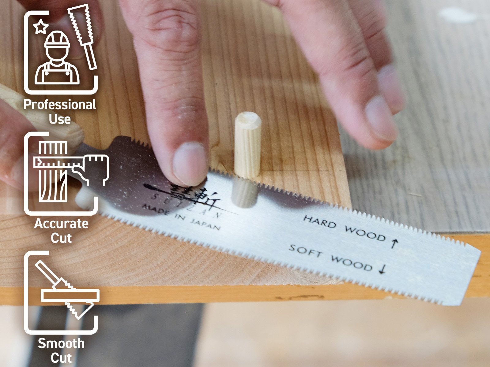 SUIZAN Kugihiki Flush Cut Japanese Saw — Adrian Preda Woodworks