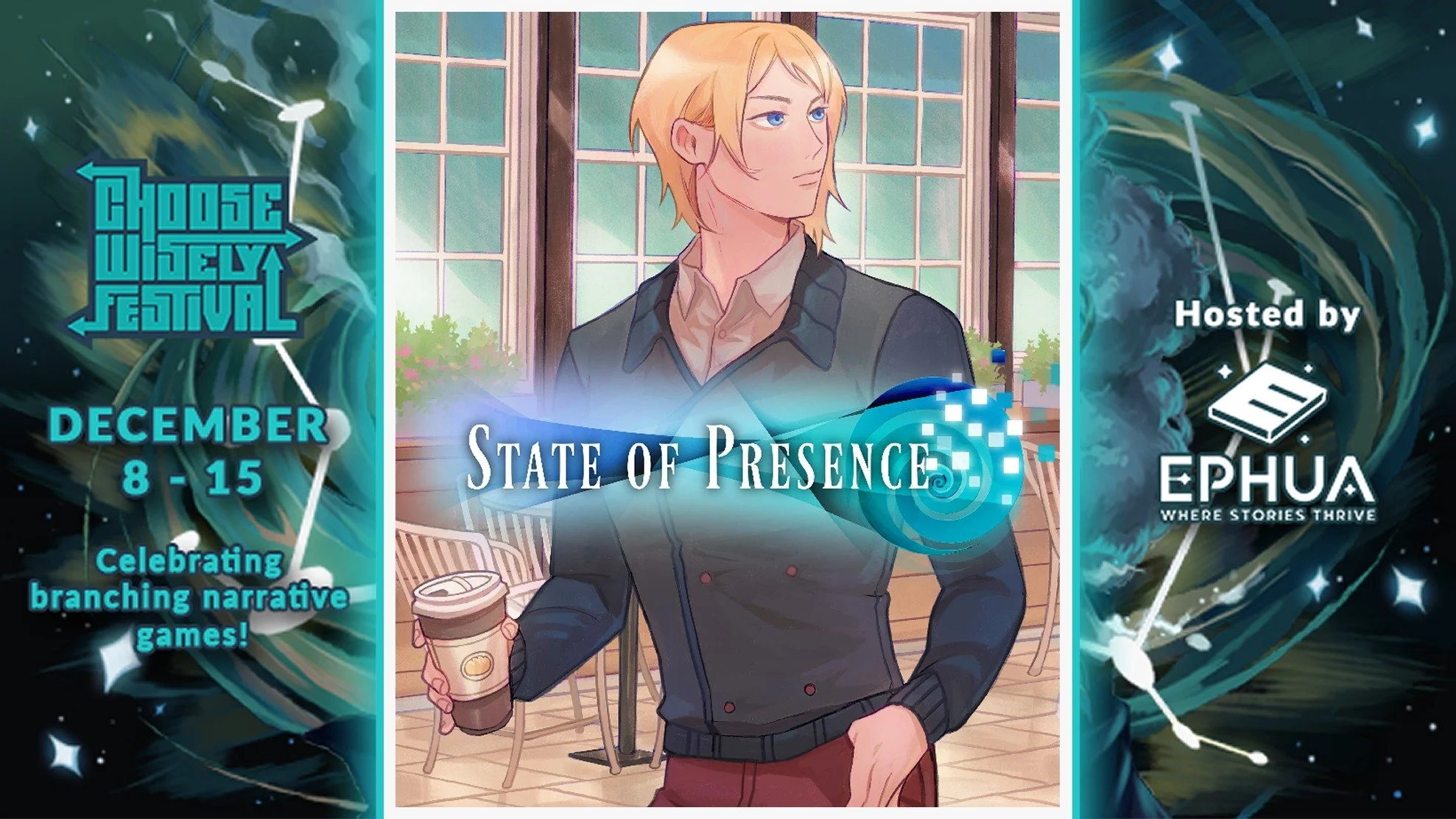 We're elated to share that State of Presence will be a part of @studioephua's #ChooseWiselyFestival!

If you like the sound of a point-and-click visual novel that toys with the concept of existence and physicality, consider giving it a wishlist!

You