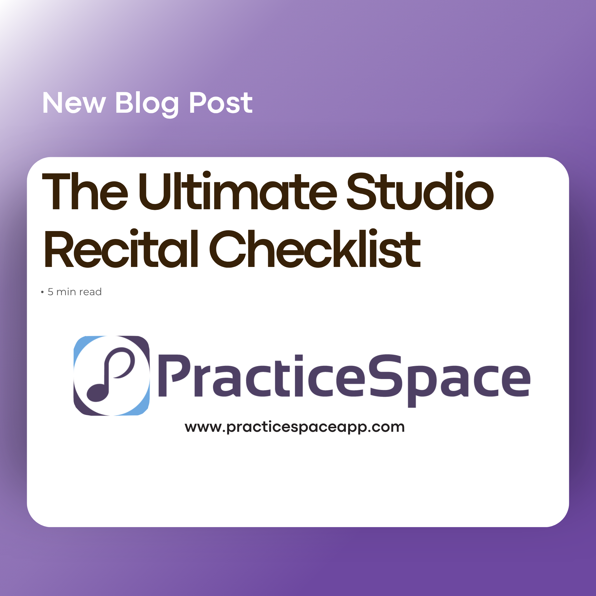 The Ultimate Studio Recital Checklist