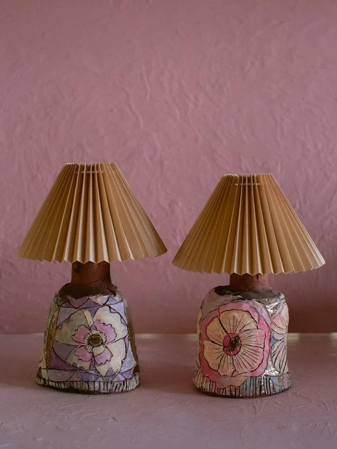 What do you think of the new shades? You&rsquo;ll be able to pick your shade colour this time (see the last two slides) 💛  300 new ceramic lamps will be uploaded to the site on the 27th of July, the biggest batch of lamps I&rsquo;ve made yet 🌺 🌸