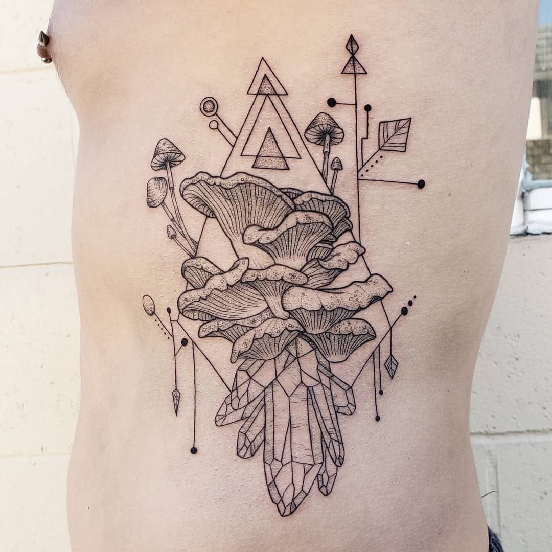 Geometric mushroom tattoo design  Saphiriart on Instagram  Geometric  tattoo Geometric tattoo design Mushroom tattoos