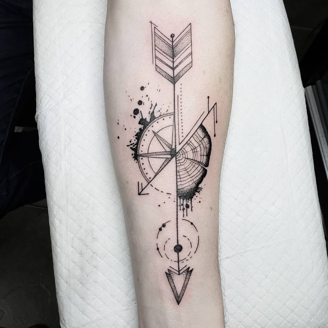 Arrow Compass Tattoo Forearm - Best Tattoo Ideas