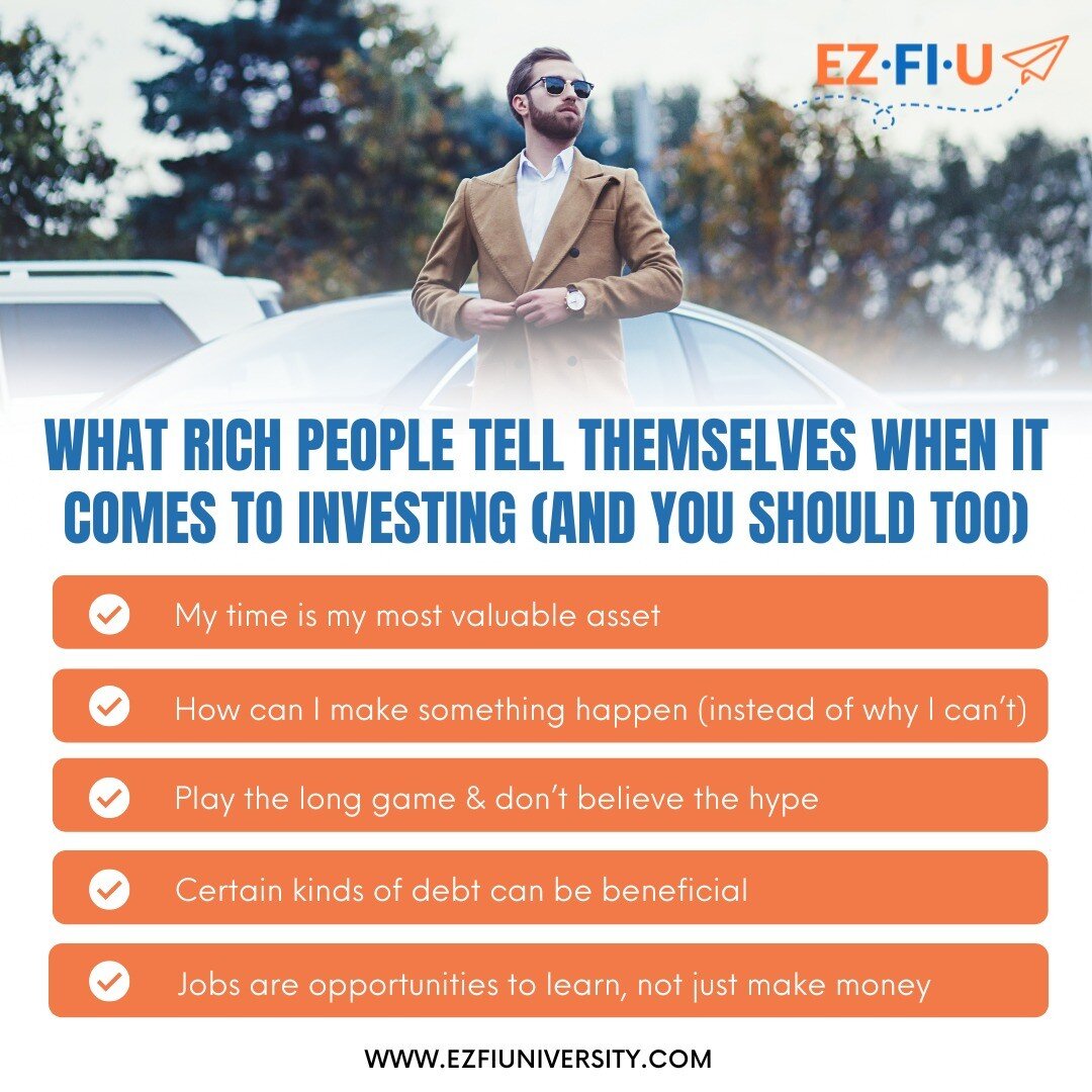 Do you ever notice that the rich tend to think about things differently than those who seem stuck in progressing their financial goals? 

It's not easy to shift your mindset. But we have to think like those who are where we want to be. Here's what yo