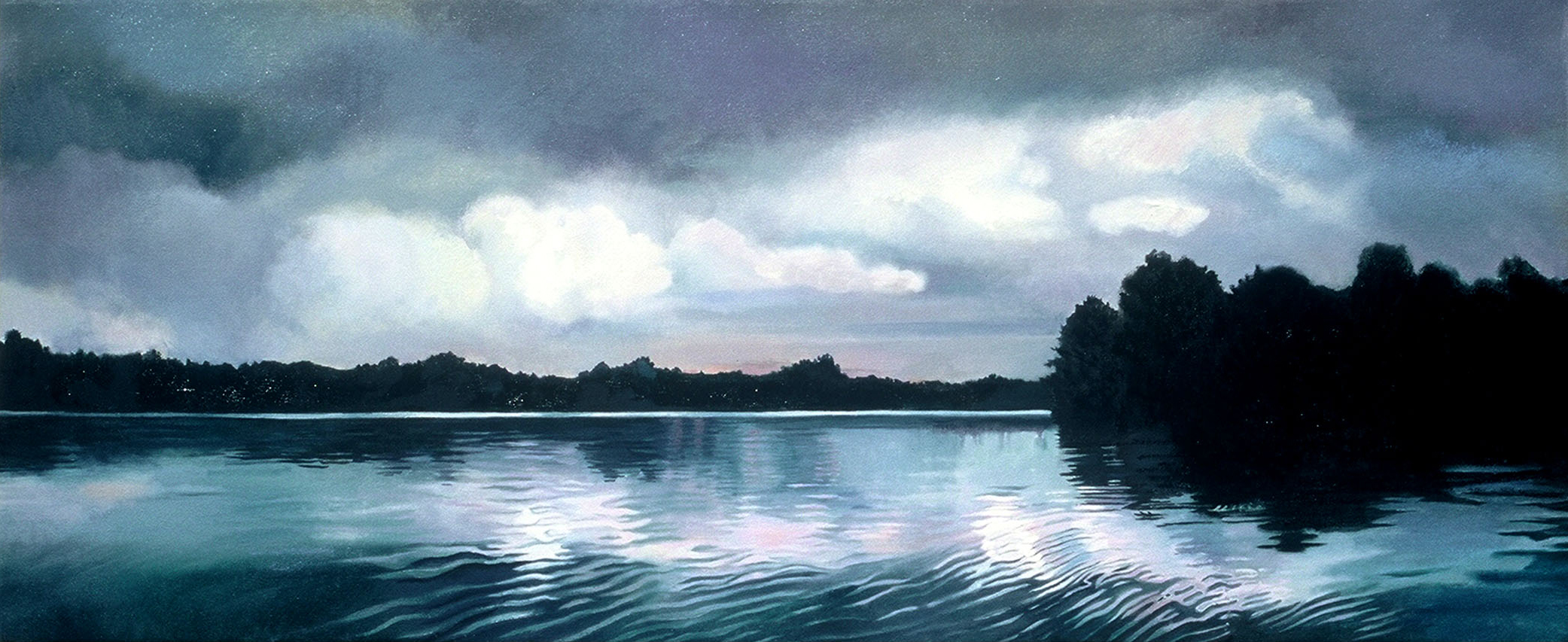 Reidsville Lake, Morning, 23.5 x 54.5 inches (framed), oil, 2005-2006