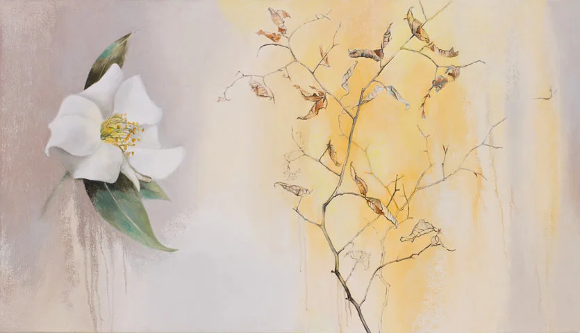 White Camellia and Beech Tree