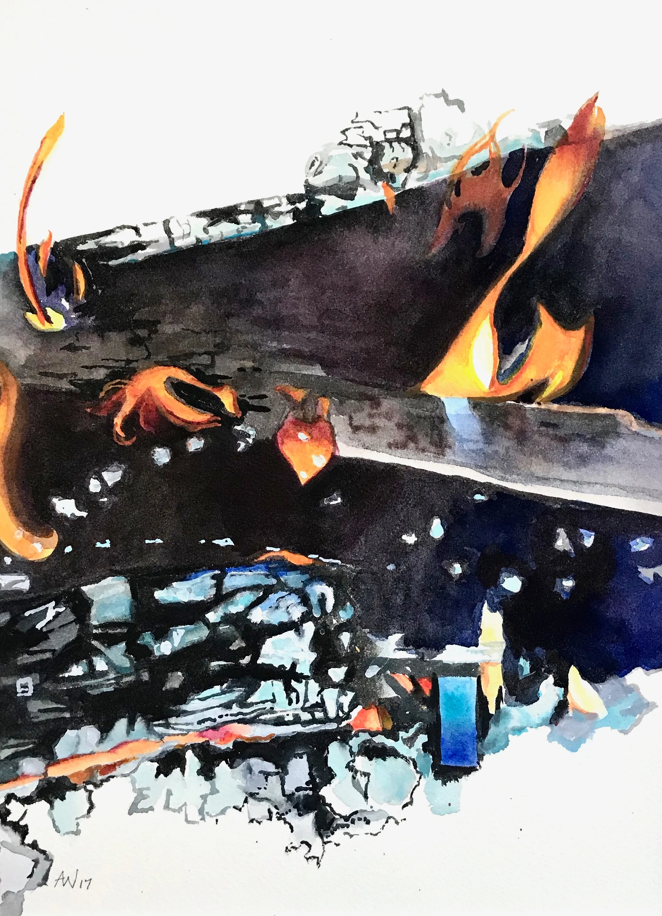 Flame, 12 x 9 inches, 2017