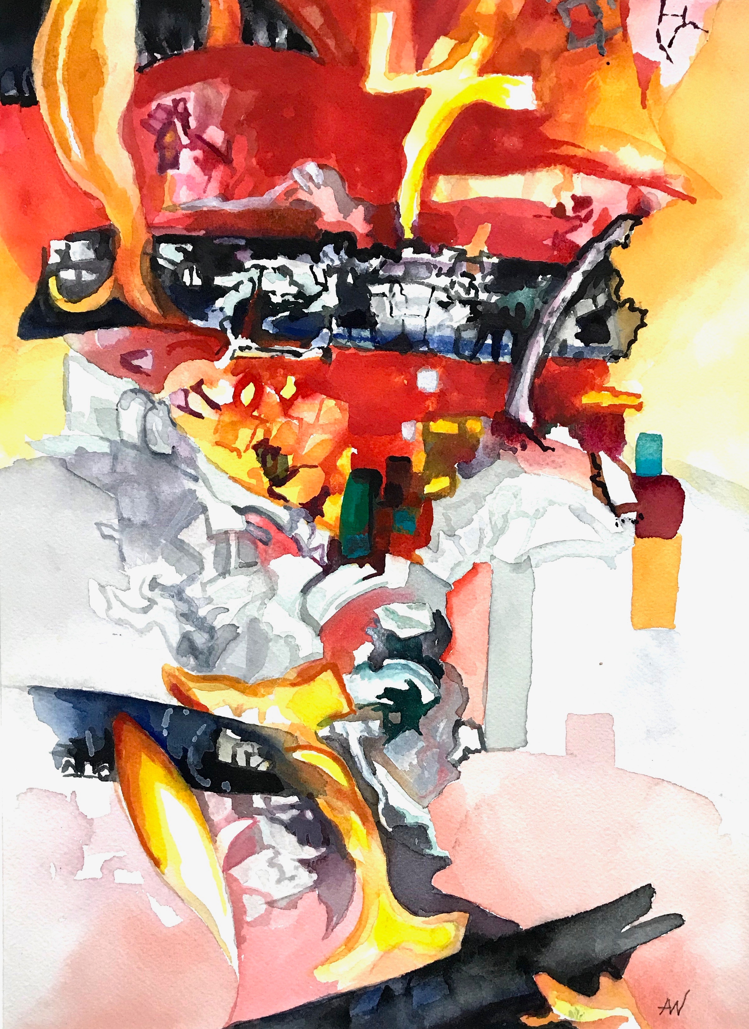 Raging Fire, 14 x 10 inches, 2017