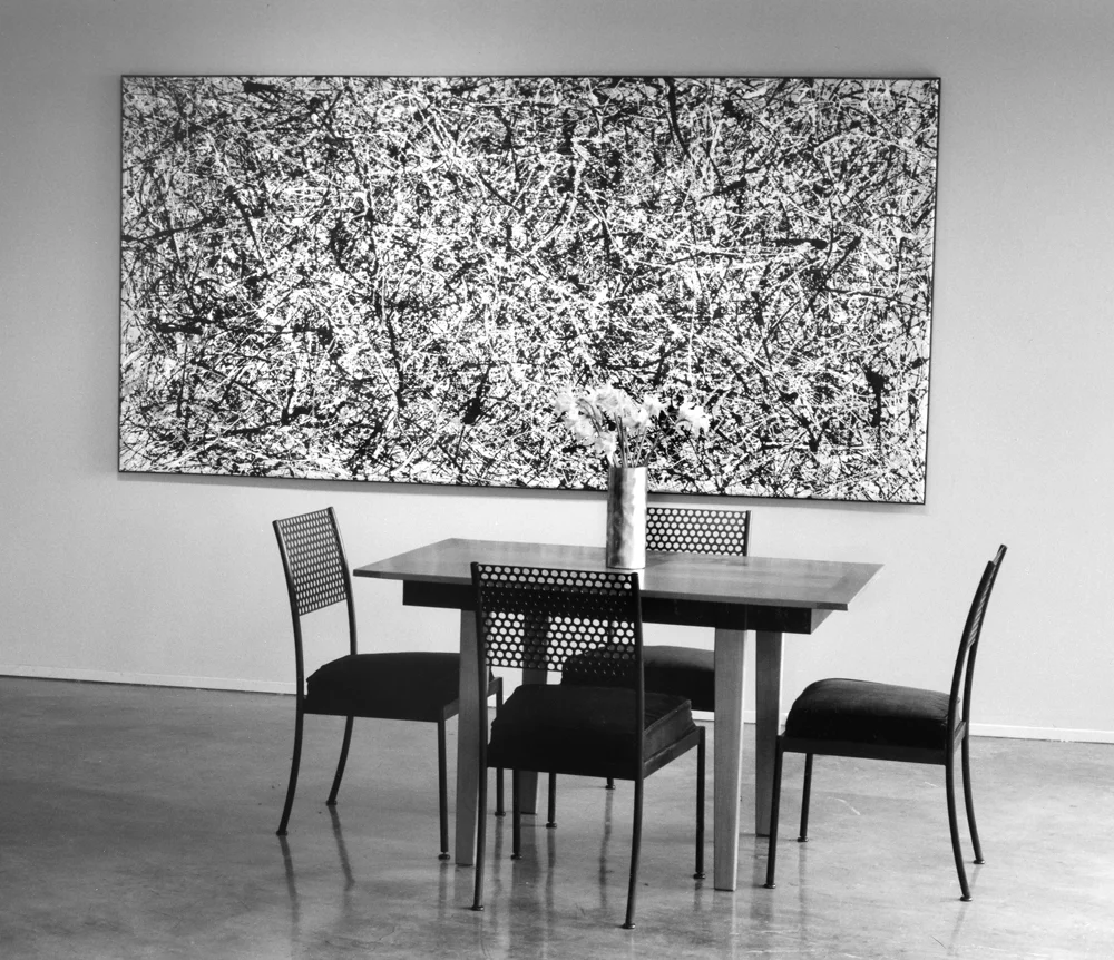 Dining set and faux Pollock painting