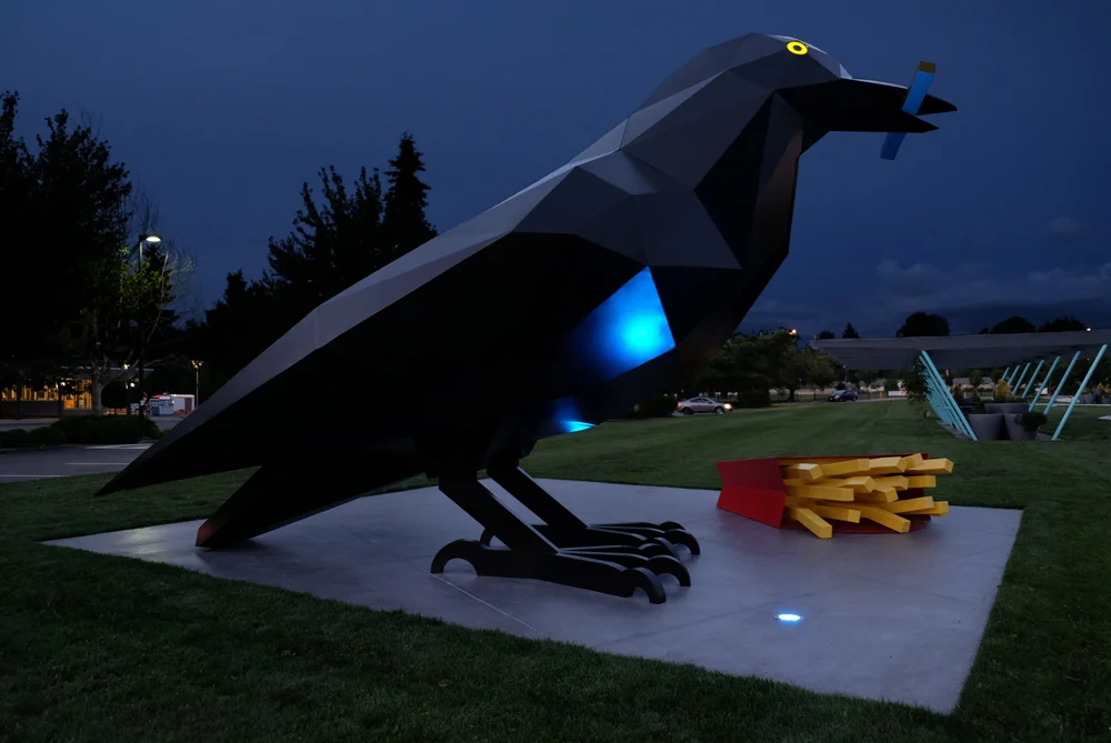 At night the crows go to roost.