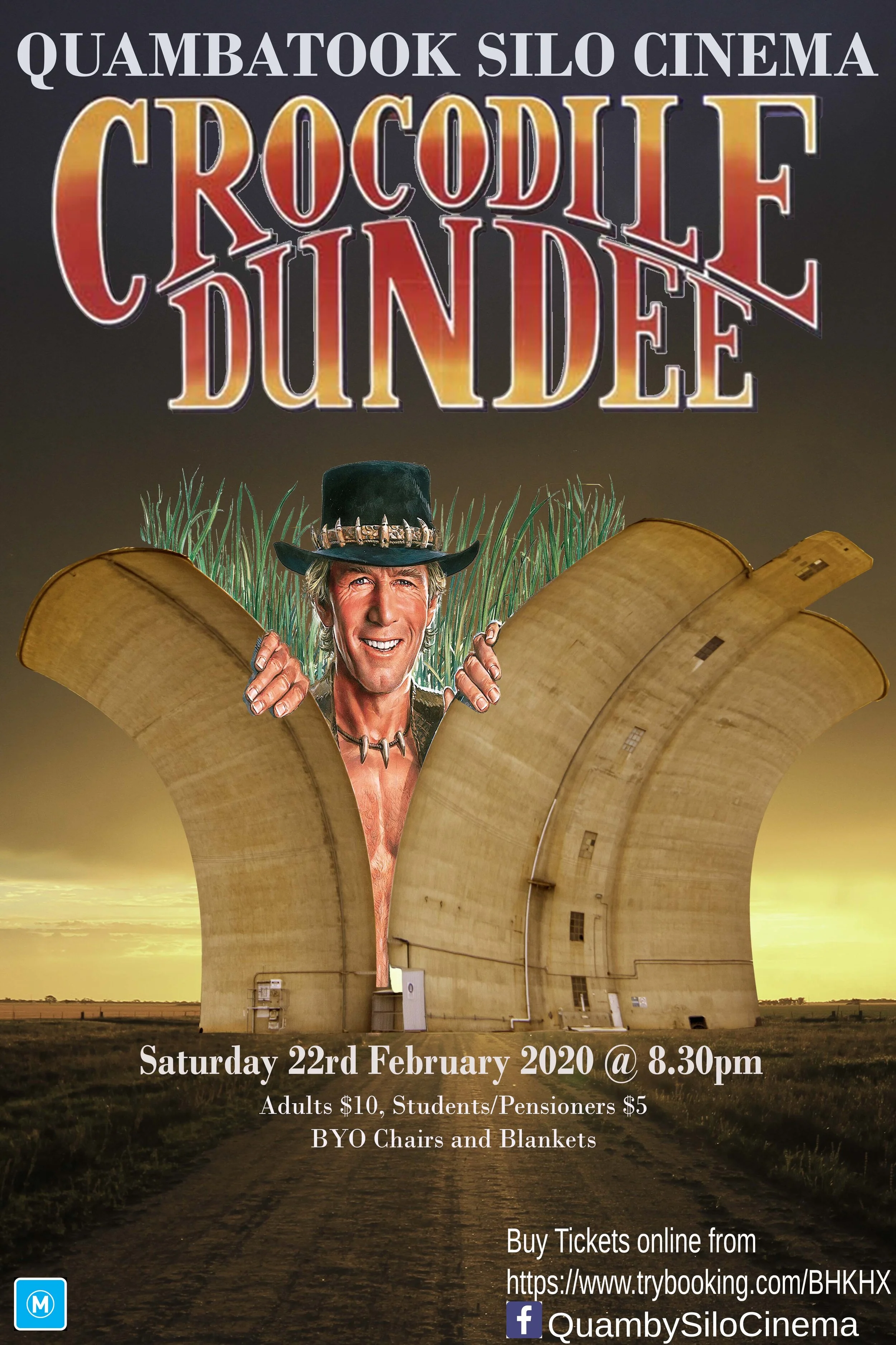 Quambatook Silo Cinema - Crocodile Dundee