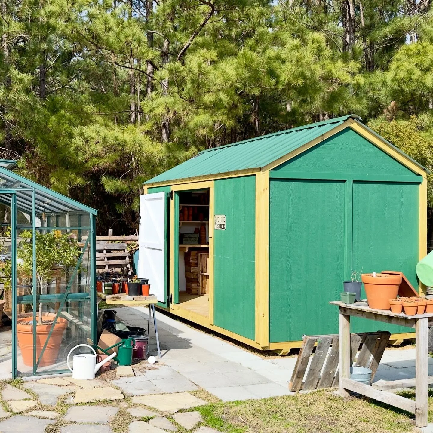 The potting shed is done! At least for now. Still some painting to do, but that will have to wait for warmer weather.