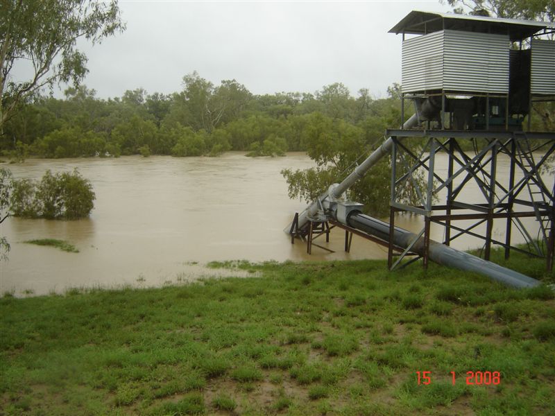  Hopevale, Far North Queensland. River in minor flood in 2004. Max flood level to date is to the base of diesel diesel engine in Jan 2019. 