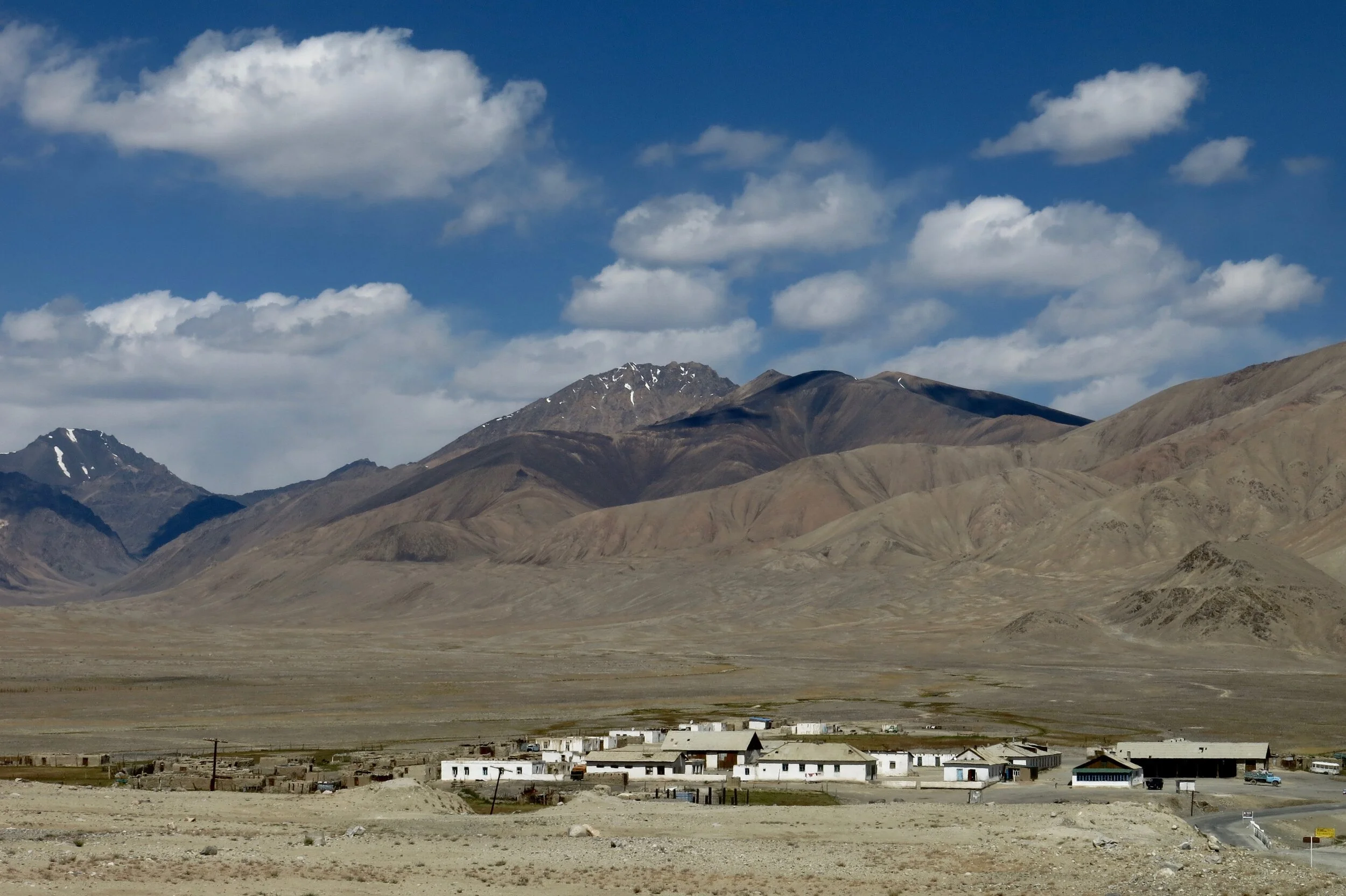 Alichur - a scattering of houses on a high plain pummeled by icy blasts that sent the dust billowing. Water is only accessible from a 50m well, the only shop stocked with eggs, sweets, noodles and some canned goods.