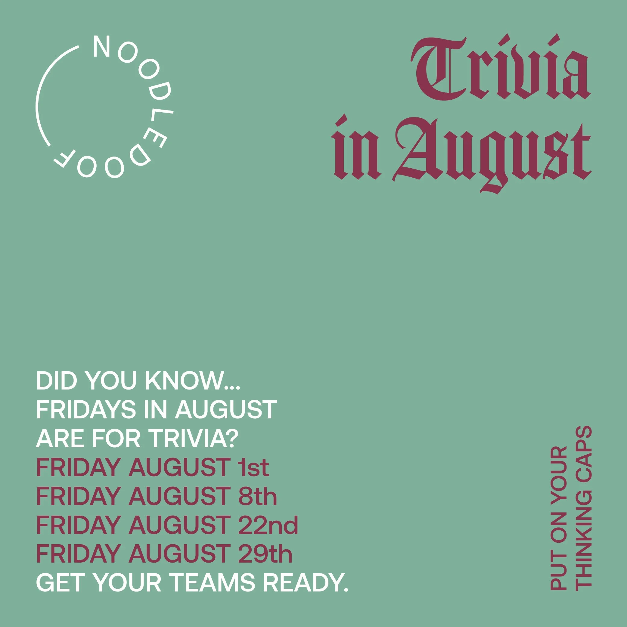 AUGUST TRIVIA CHALLENGE