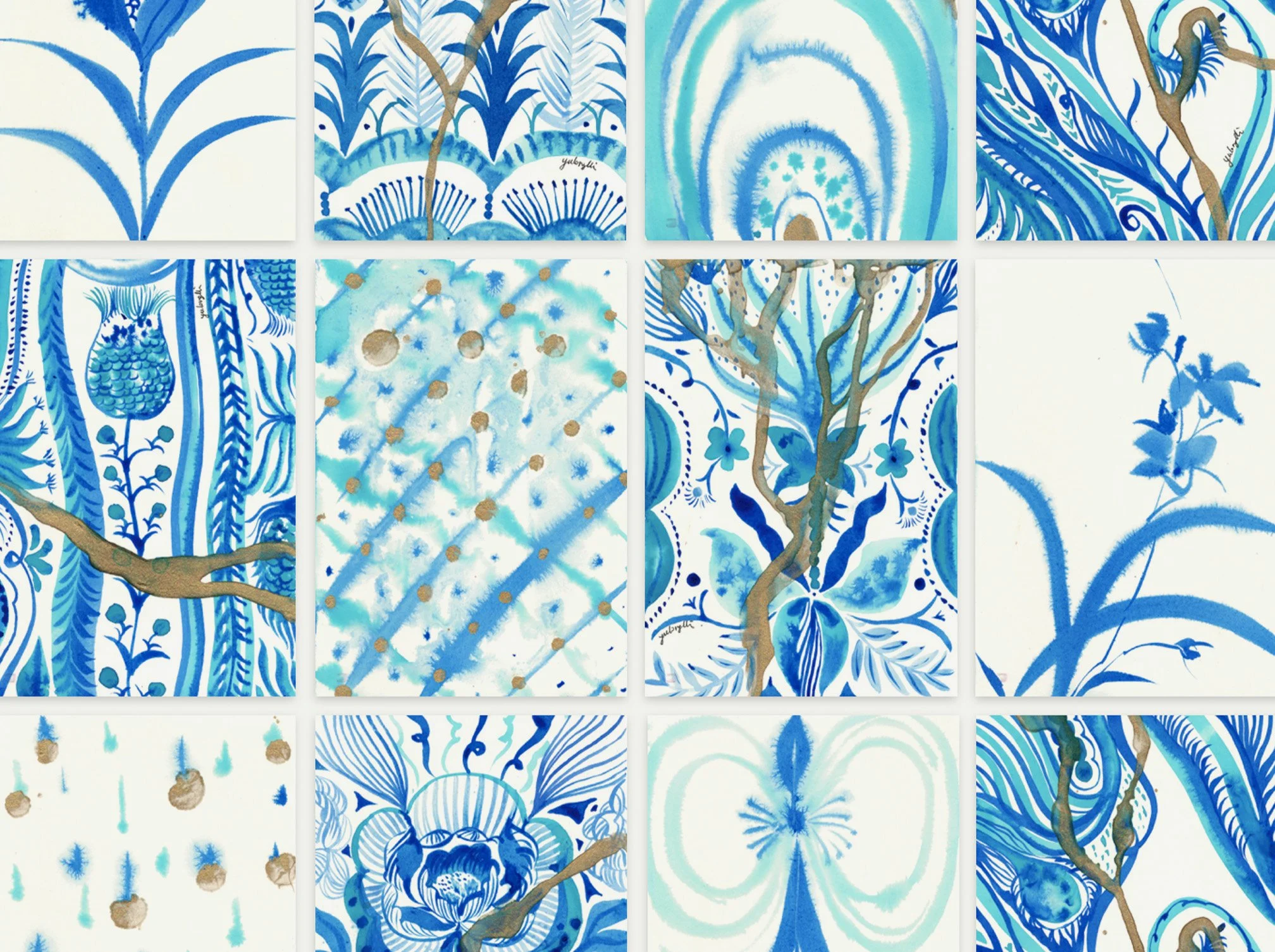 Blue Flower Watercolor