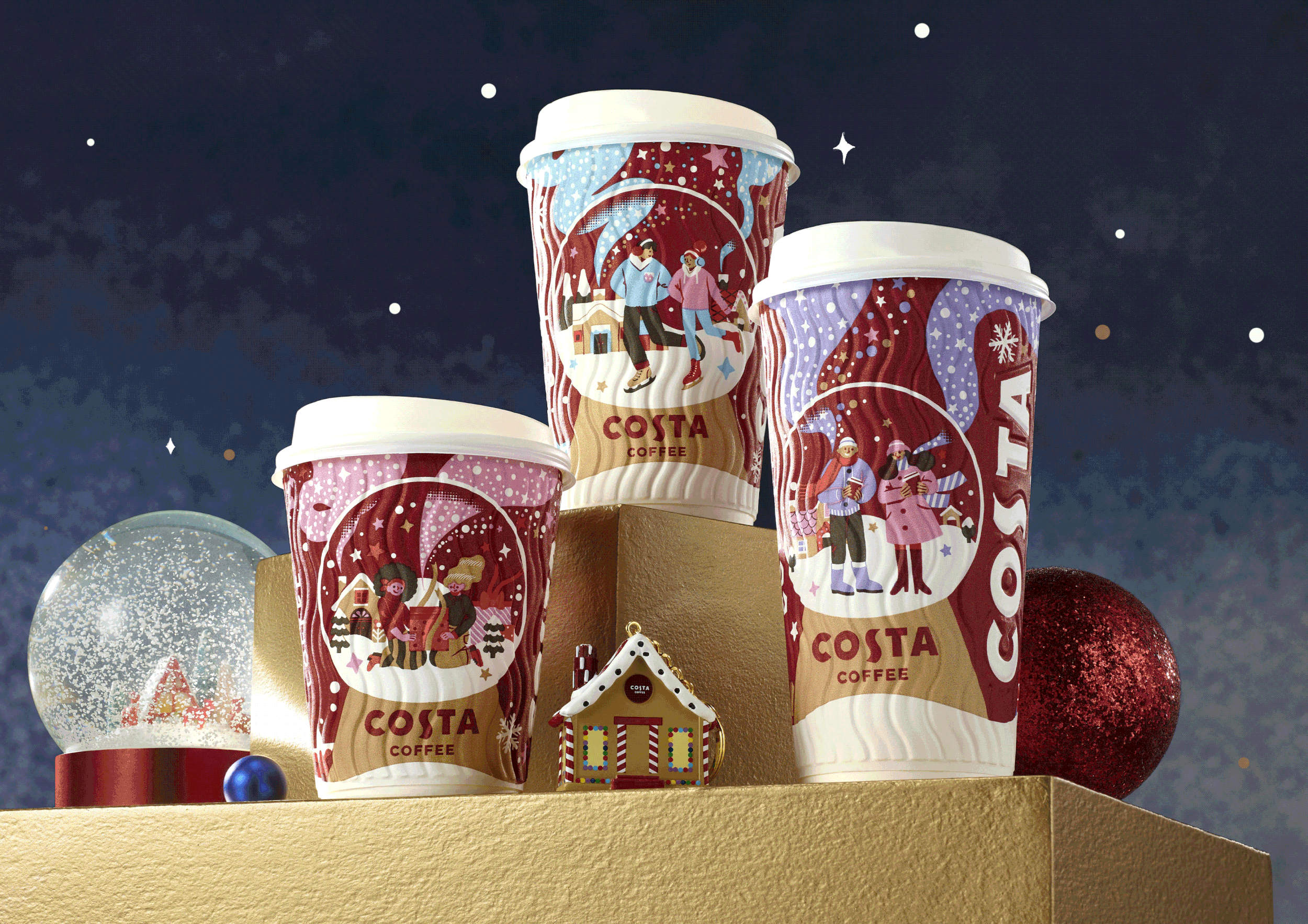 COSTA Coffee | Christmas Cup Packaging