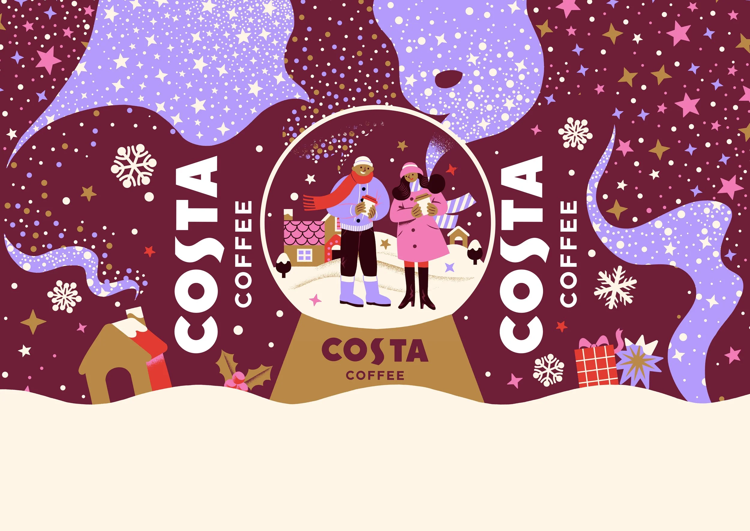 costa coffee festival illustration magic snow ball-purple.jpg
