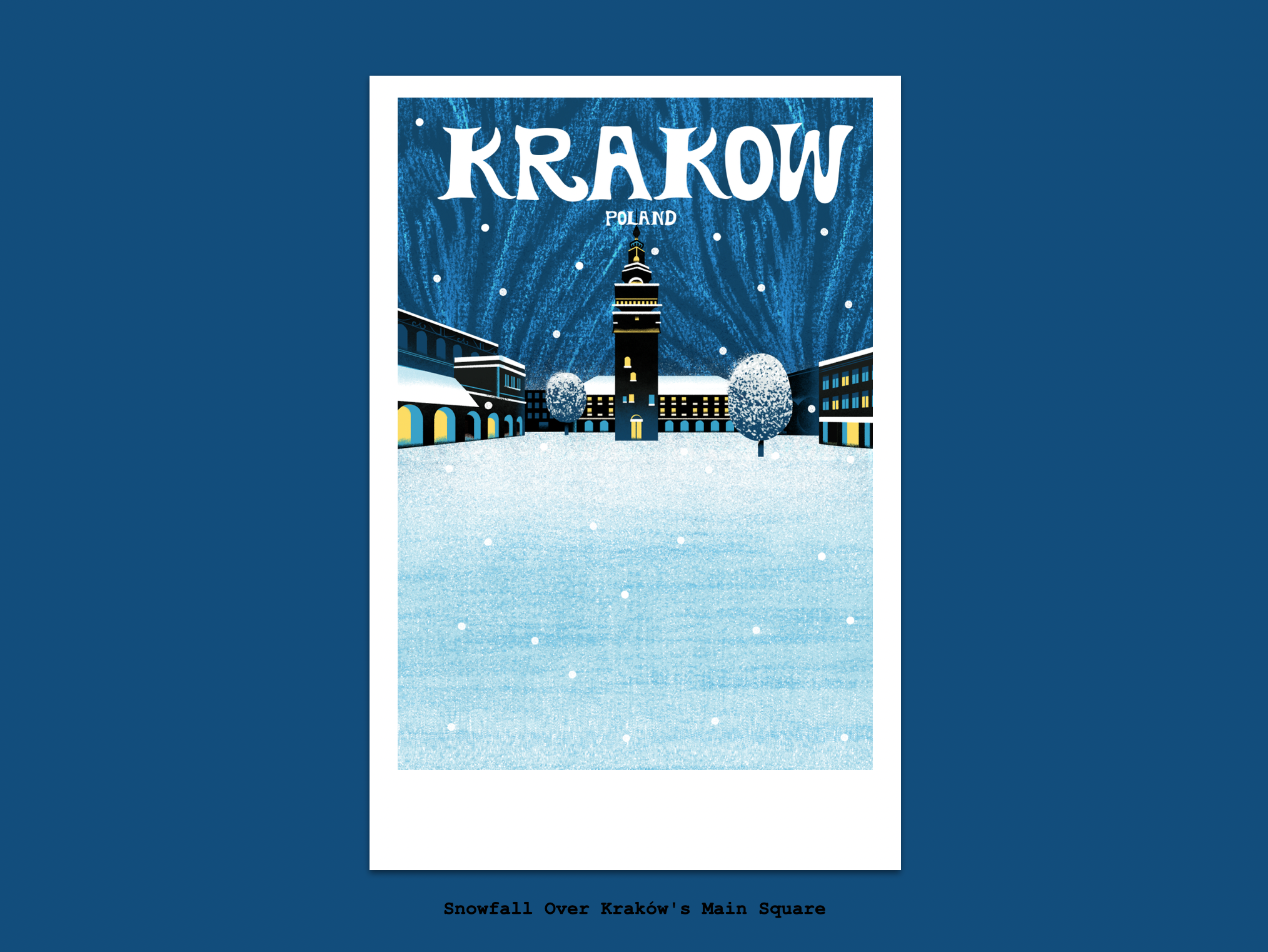 poland-poster-krakow-cityguide-travel-illustration-snow-square.png