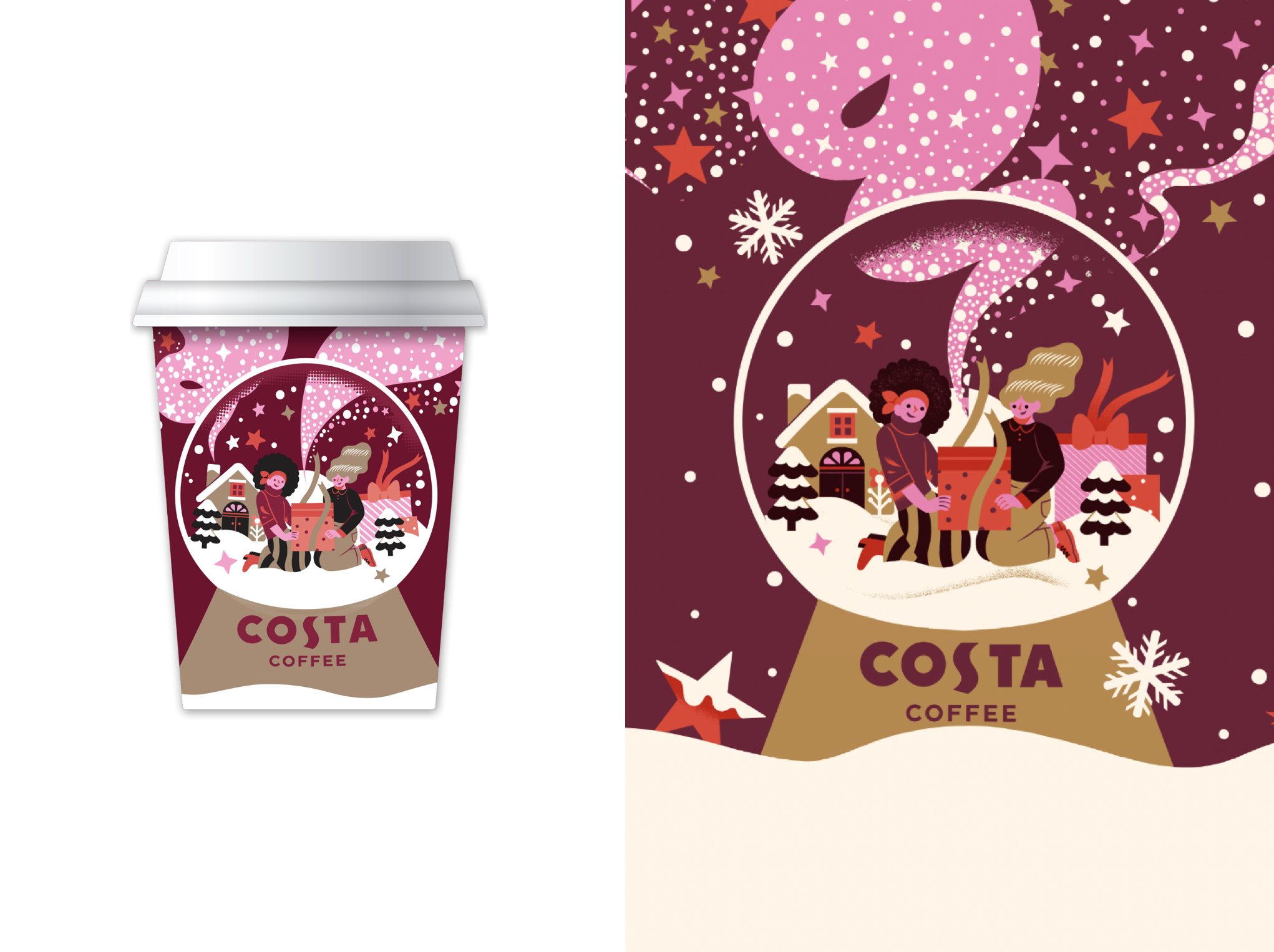 costa coffee festival illustration magic snow ball-pink-1.png