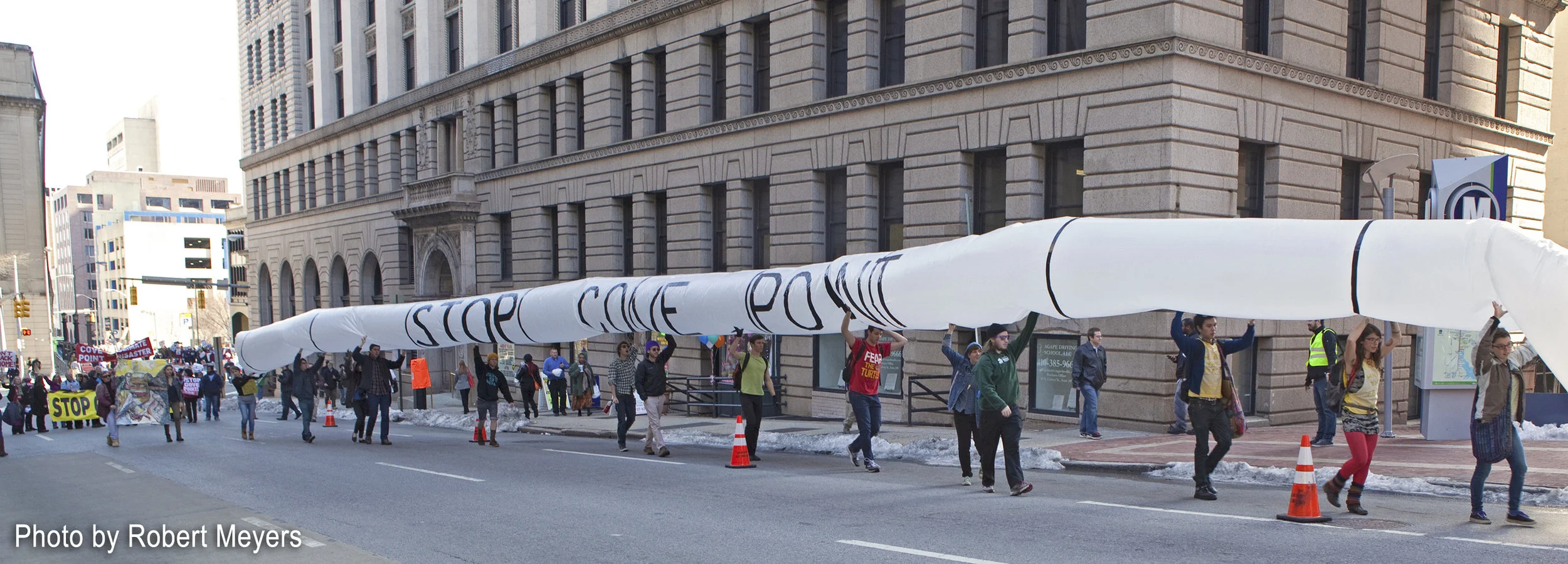 The largest environmental protest in Baltimore, calling on political leaders to stop Dominion Power's Cove Point fracking facility proposal.