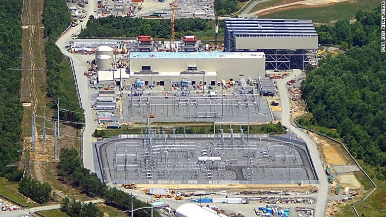 The PSEG Keys Energy Center is a natural gas-fired, combined cycle power plant under construction in Prince George’s County, approximately 1.25 miles (approximately 2km) east of Brandywine, Maryland, US. (Image courtesy of CNN Business )
