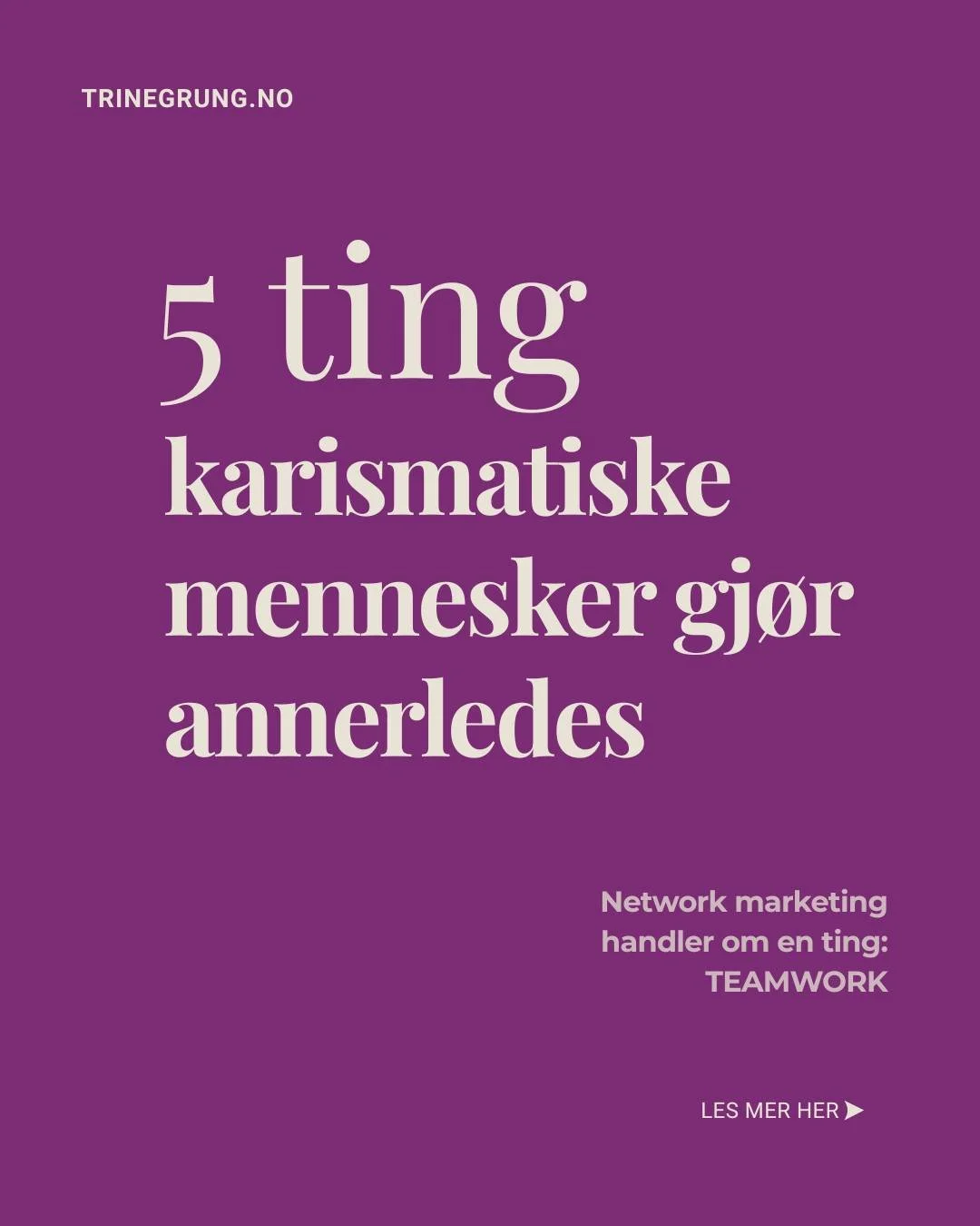 Kan en l&aelig;re seg &aring; bli mer karismatisk? Da m&aring; vi se p&aring; hva en karismatisk person gj&oslash;r/ikke gj&oslash;r, og hvordan de er i menneskem&oslash;ter. Ingen er perfekt men vi kan alle utvikle oss, tenker jeg. Enig? 

Jeg er i 