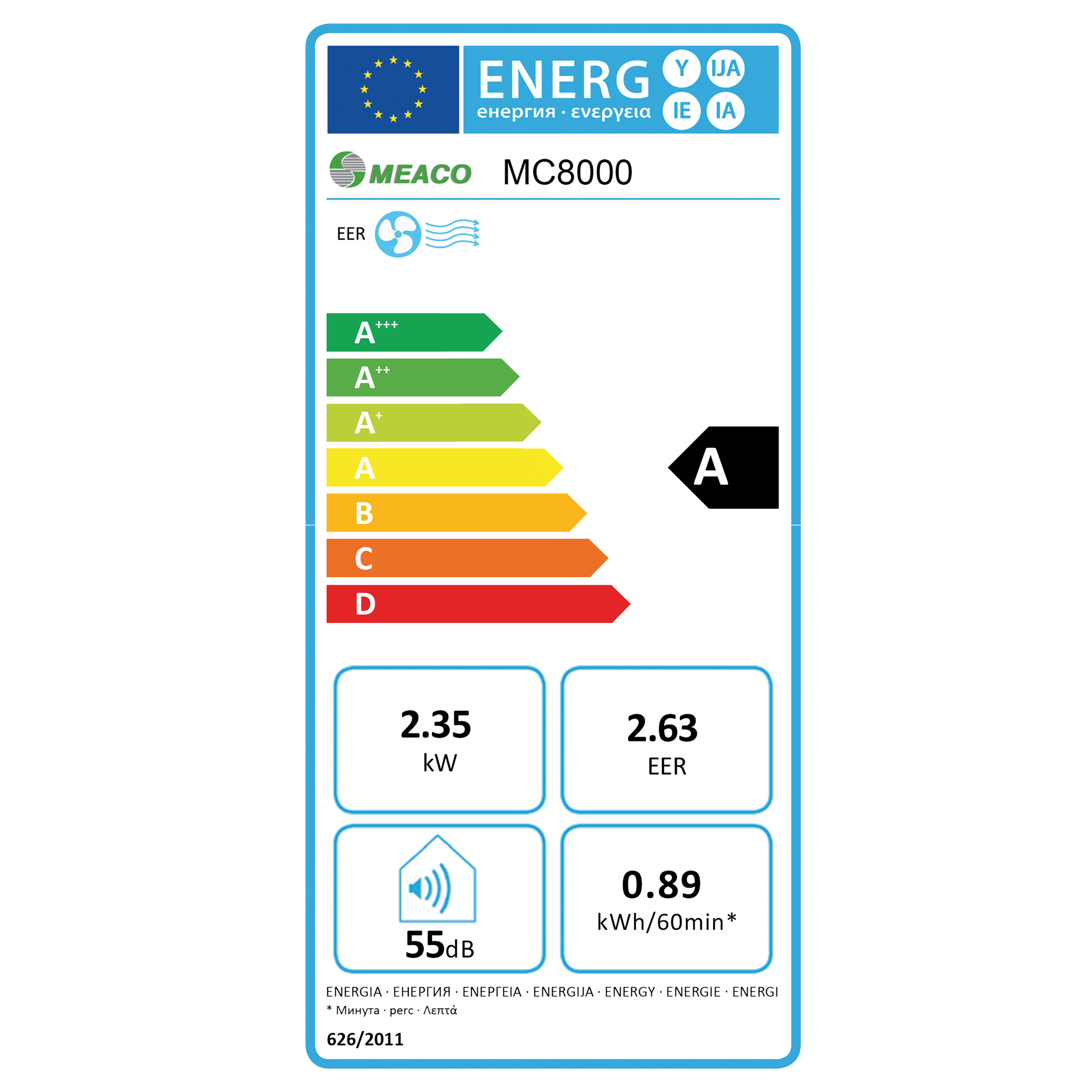 Meaco MC 8000 Energy label.png