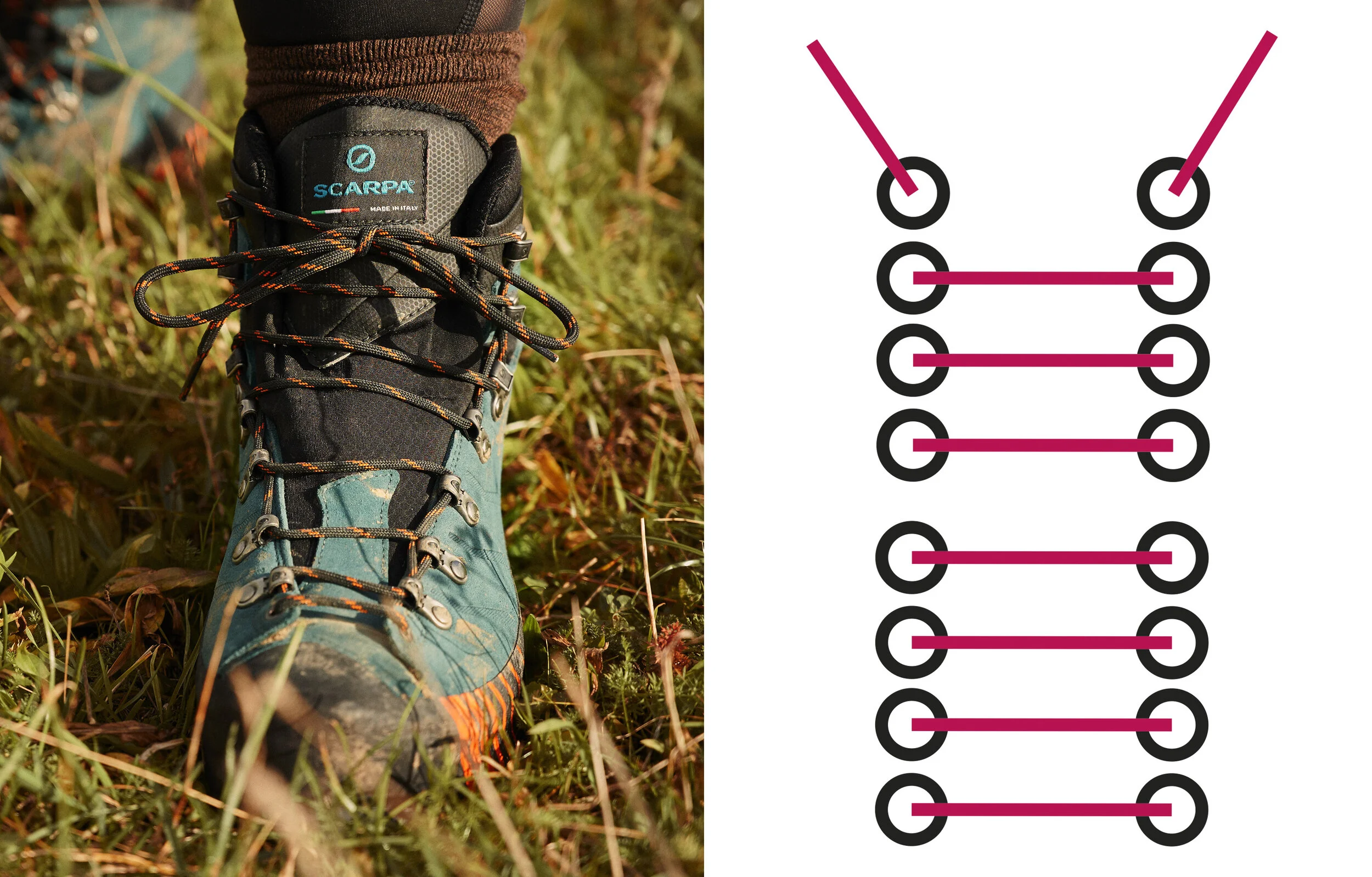 lacing up walking boots