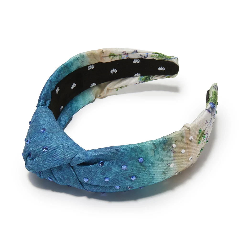Lele Sadoughi X Gray Malin Greta Miami Headband NWT CLOUDY SKY GRETA COTTON HEADBAND | Parallel main image 4