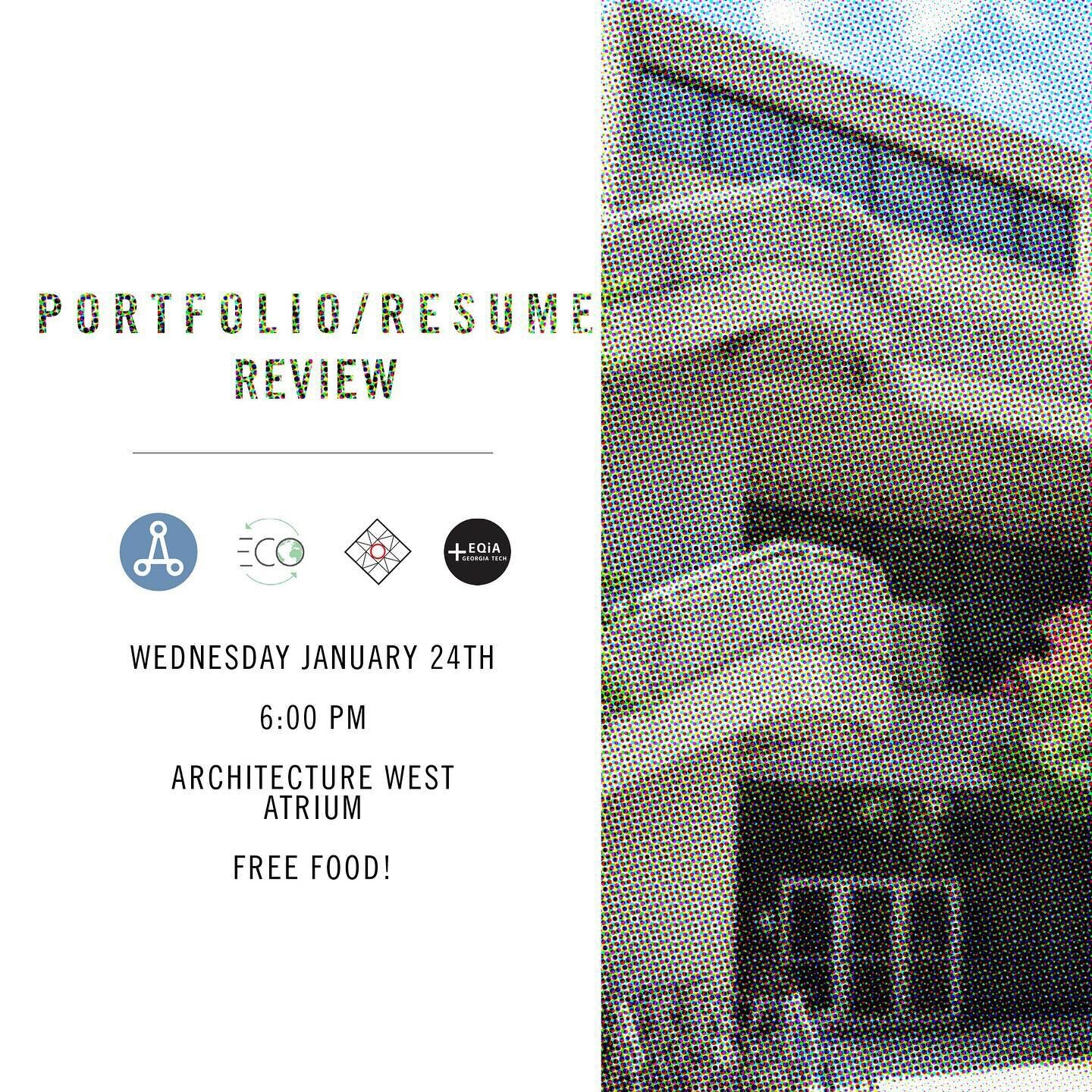 Join us at our Annual Portfolio and Resume Review and get a chance to gain essential feedback ahead of career fair. We will have a great group of faculty and professionals to give you advice! 
RSVP at the link in our bio
