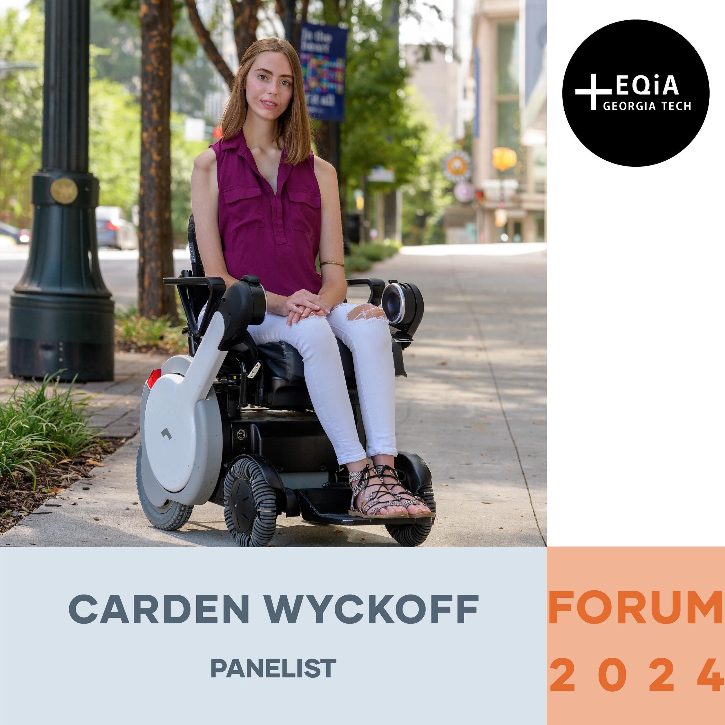 ⭐️ FORUM PANELIST ⭐️ 
Our first of an amazing lineup of panelists is Carden Wyckoff! 
Carden is a certified professional in web accessibility (CPWA), Atlanta native, disability advocate, wheelchair roller, transit rider and change maker. She has 15 y