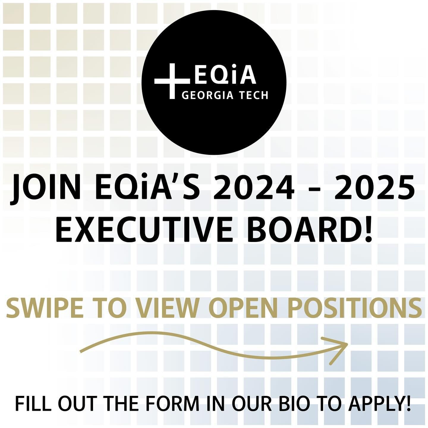 The semester and academic year are coming to an end! If you&rsquo;re looking to get involved with EQIA, we have lots of positions that will be open in the fall! 
Submit your application at the link in our bio!