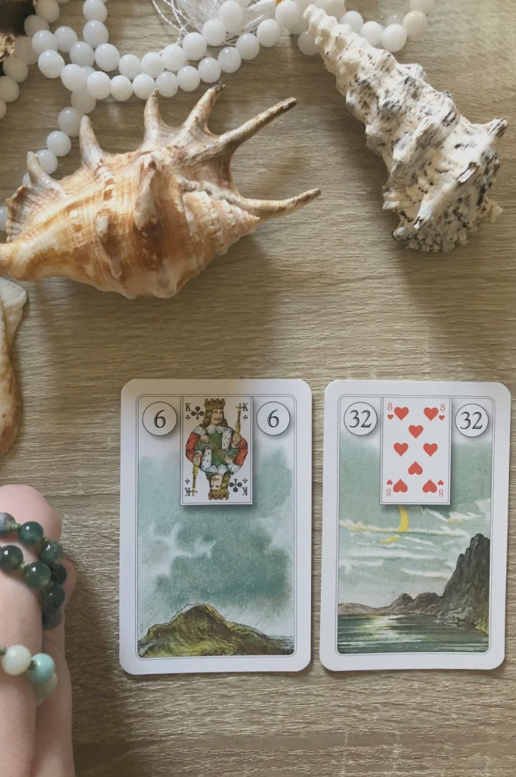 Lenormand Clouds card combinations and interpretations. Learn how to combine the Lenormand Clouds card for general, love, business, money, health and other types of readings. Here is how to combine Clouds with Moon, Book, Scythe, Heart, and other cards in your deck.