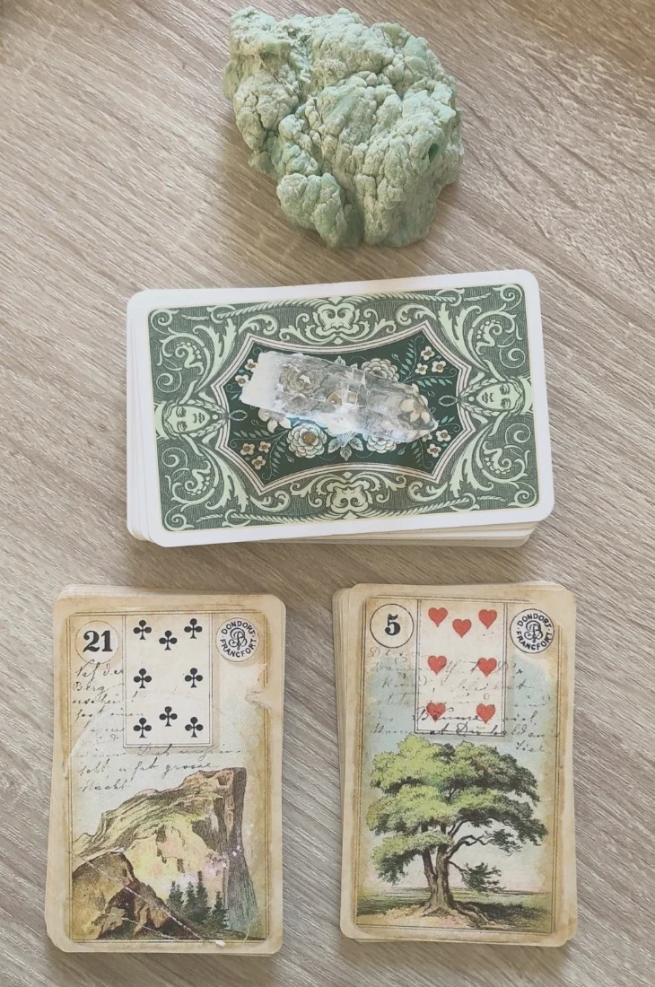 Lenormand Mountain card combinations and interpretations. Learn how to combine the Lenormand Mountain card for general, love, business, money, health and other types of readings. Here is how to combine Mountain with Star, Heart, Letter, Tower and other cards in your deck.